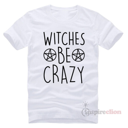 Witches Be Crazy Halloween T-Shirt Trendy Clothes (Black Printed)