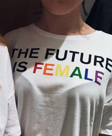 The Future Is female Rainbows Funny Outfits T-Shirt