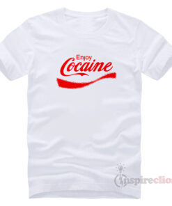 Enjoy Cocaine Coca Cola ParodyT-shirt Cheap Custom (RED PRINTED)