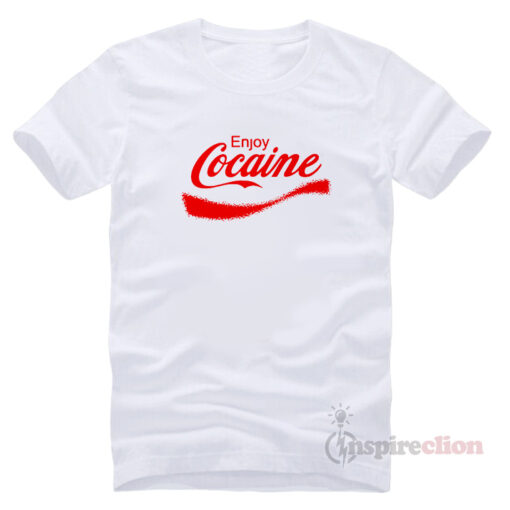 Enjoy Cocaine Coca Cola ParodyT-shirt Cheap Custom (RED PRINTED)