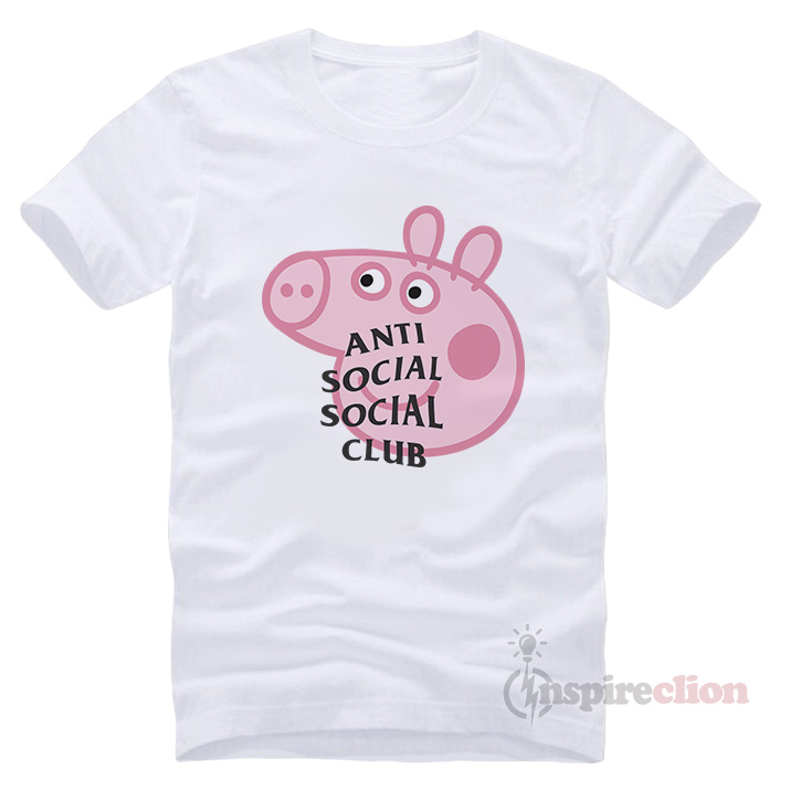 Anti Social Club Collab Peppa Pig Funny T Shirtt Anti Social Club Collab Peppa Pig Funny T Shirt