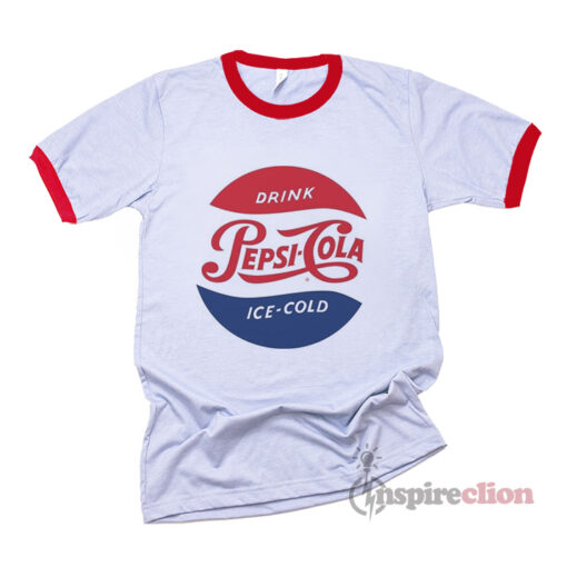 Drink Pepsi Cola Ice Cold vintage Logo Ringer T-shirt