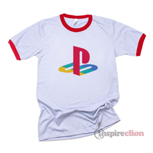 Playstation Logo Ringer T-shirt Custom