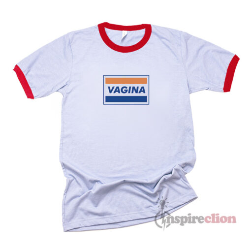 Vagina Visa Logo Parody Ringer T-Shirt