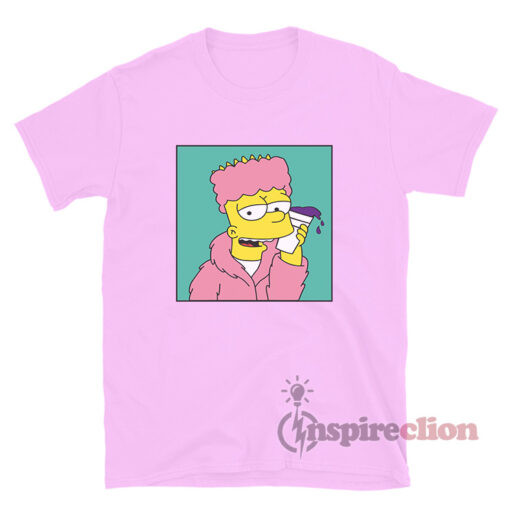 Bart On Codeine Lean Drink Pink Hip Hop Style T-Shirt