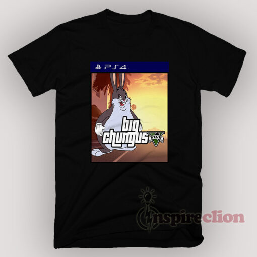Big Chungus Meme x Sony Playstation 4 Parody Funny T-Shirt