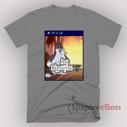 Big Chungus Meme x Sony Playstation 4 Parody Funny T-Shirt