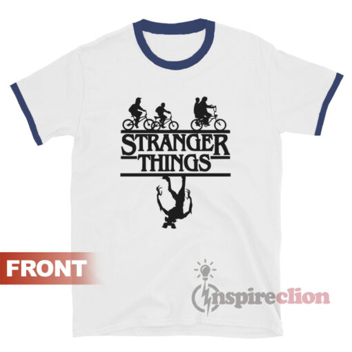 Stranger Things Bicycle Up Side Down Ringer T-shirt