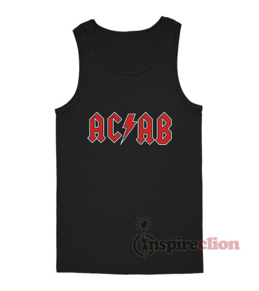 All Cops Are Bastards ACAB In AC/DC Style Logo Tank Top
