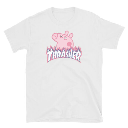 Peppa Pig Fire Flames Parody T-Shirt Skateboard