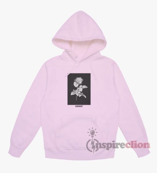 Rose Word Amour Pink Hoodie - Pink Rose Amour