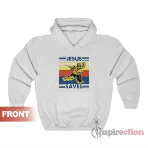 Jesus Saves Hockey Hoodie For Unisex