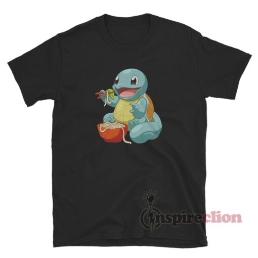 Squirtle Eating Ramen Pokemon Custom T-Shirt
