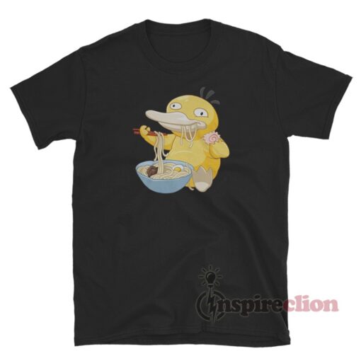 Psyduck Eating Ramen Pokemon Custom T-Shirt