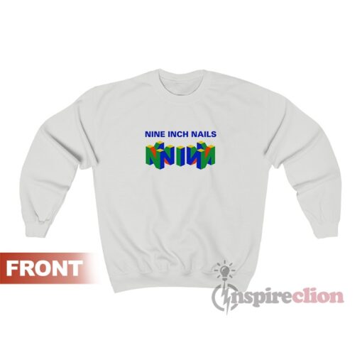 Nin Nine Inch Nails Mashup Nintendo Logo Sweatshirt