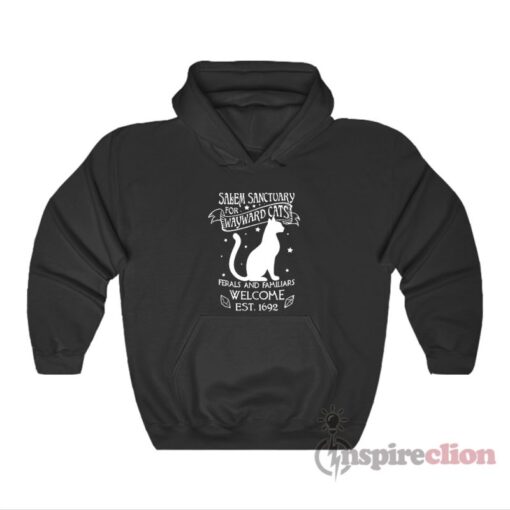 Salem Sanctuary For Wayward Cats Ferals And Familiars Welcome Est.1692 Hoodie