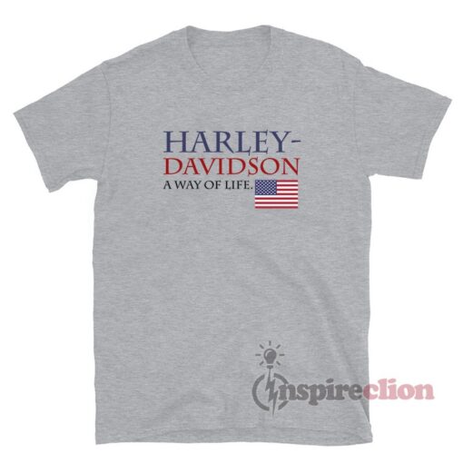 Harley Davidson A Way Of Life American Flag T-Shirt