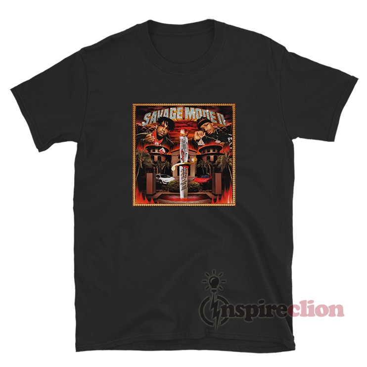 21 Savage & Metro Boomin Savage Mode 2 T-Shirt For Sale
