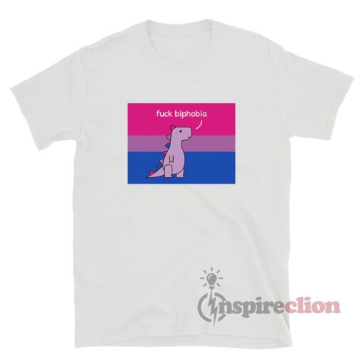 Dinosaurs Saying Fuck Biphobia T-Shirt