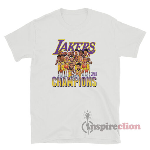 Los Angeles Lakers 2020 NBA Finals Champions Team Caricature T-Shirt