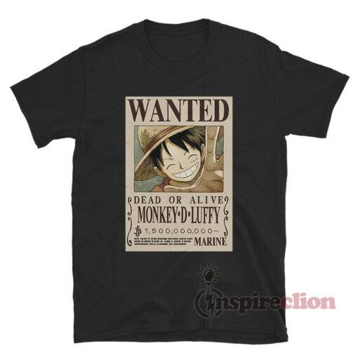 One Piece Monkey D Luffy Wanted Poster T-Shirt