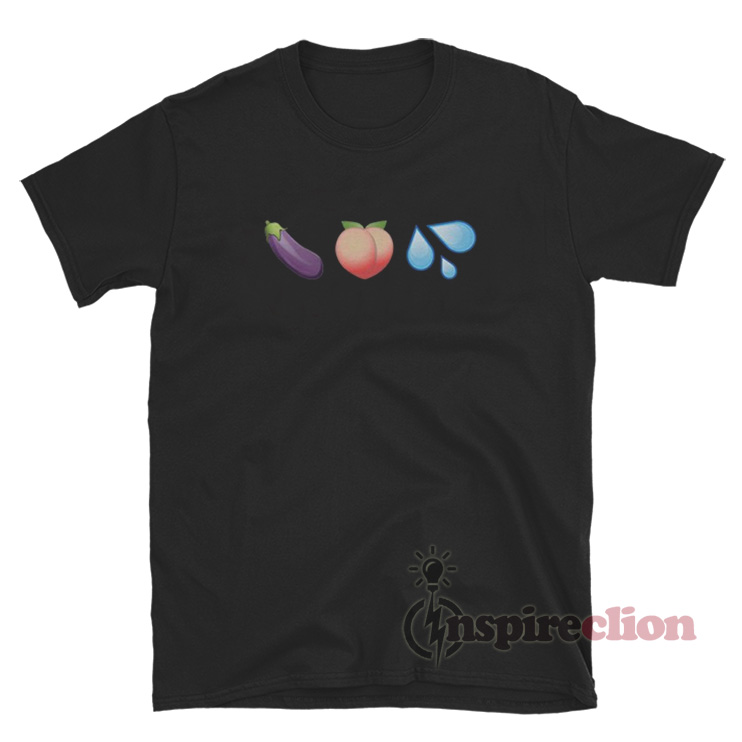 Healthy Diet Emoji Peach Eggplant Water Drips TShirt