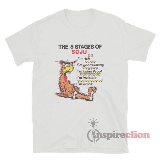 Vintage The 5 Stages Of Soju Single Stitch T-Shirt