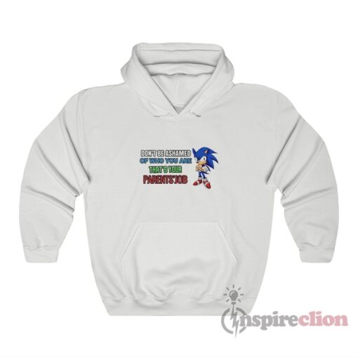 Don't Be Ashamed Of Who You Are That's Your Parents Job Sonic Hoodie