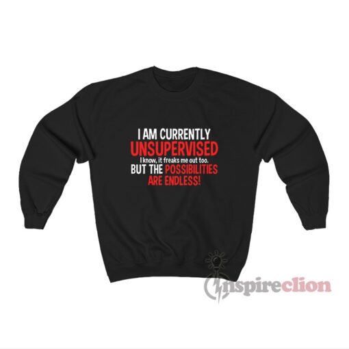 I Am Currently Unsupervised I Know It Freaks Me Out Too Sweatshirt