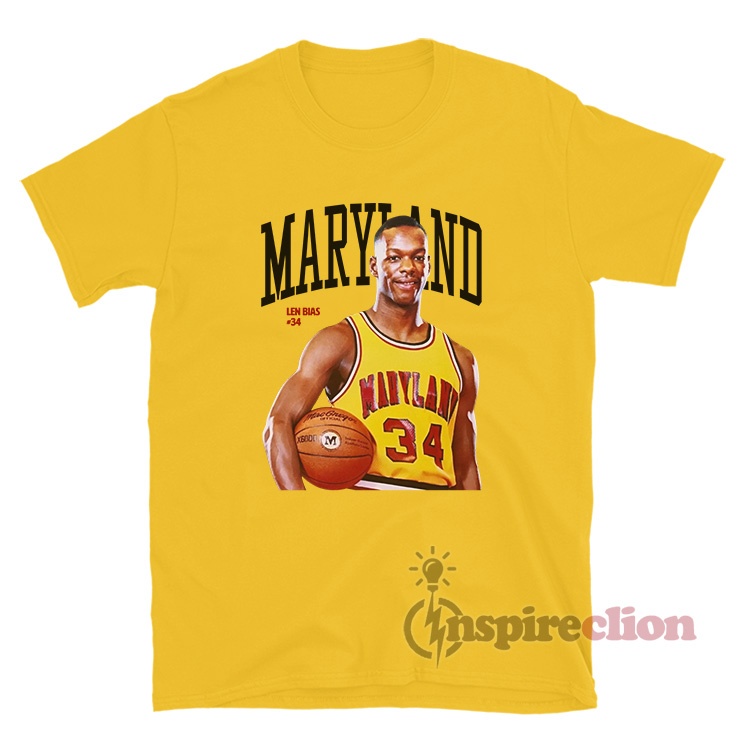 Len bias sales maryland t shirt
