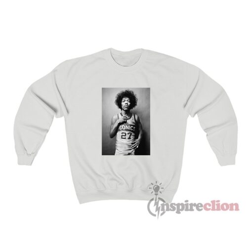 Jimi Hendrix Wearing Sonics Jersey Sweatshirt