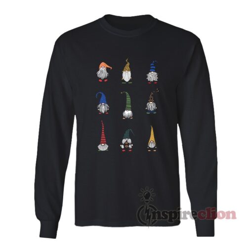 Scandinavian Christmas Gnome Tiles Long Sleeves T-Shirt