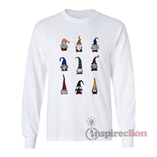 Scandinavian Christmas Gnome Tiles Long Sleeves T-Shirt