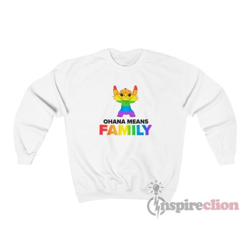 Disney Stitch Rainbow Ohana Means Family Sweatshirt