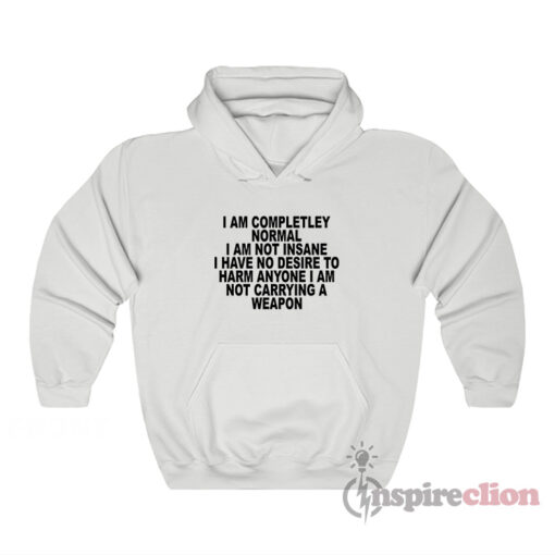 I Am Completley Normal I Am Not Insane Hoodie