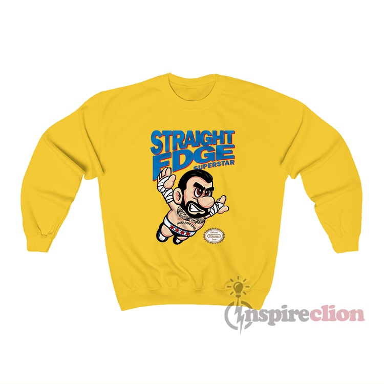 Straight Edge Superstar CM Punk Super Mario Sweatshirt Crewneck