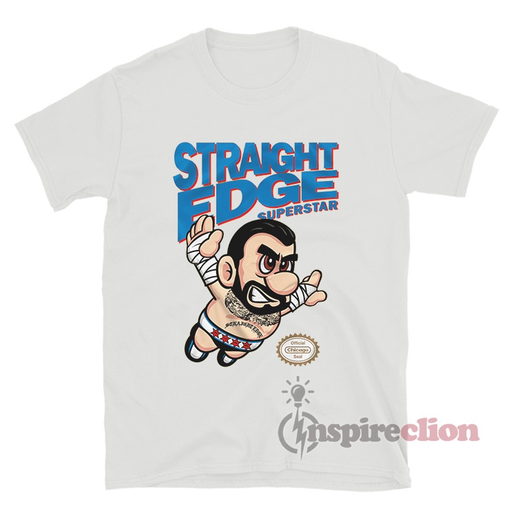 Straight Edge Superstar CM Punk Super Mario TShirt