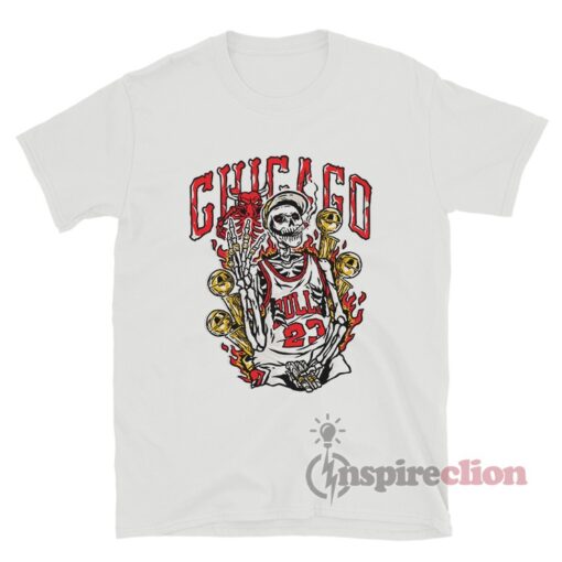 Chicago Bulls 23 Michael Jordan Skeleton T-Shirt