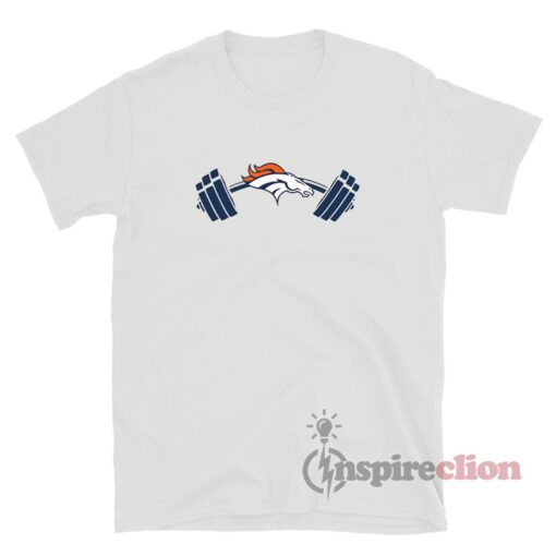 Denver Broncos Dumbbell Silhouette Logo T-Shirt