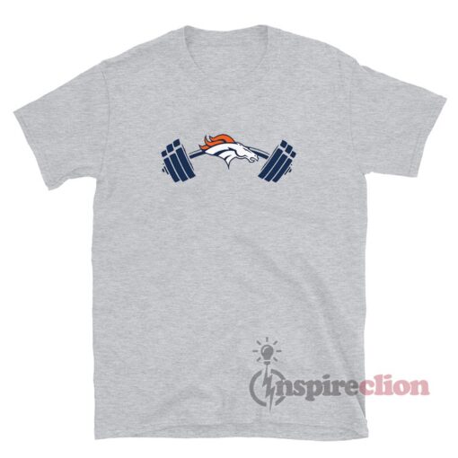 Denver Broncos Dumbbell Silhouette Logo T-Shirt