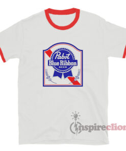 Pabst Blue Ribbon Logo Ringer T-Shirt