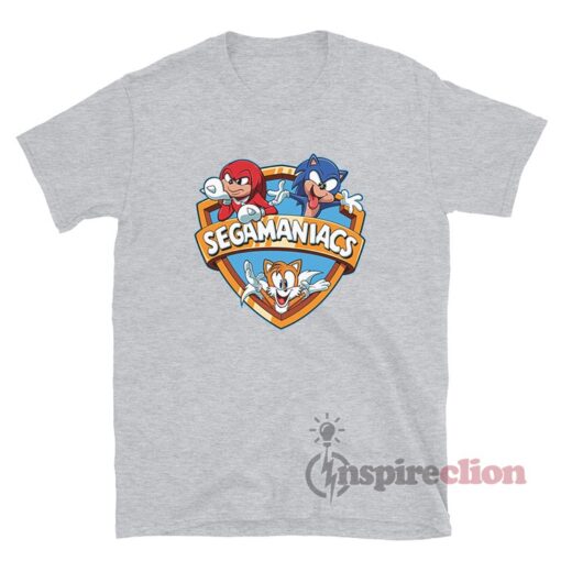 Segamaniacs Sonic The Hedgehog Sega And Animaniacs Parody T-Shirt