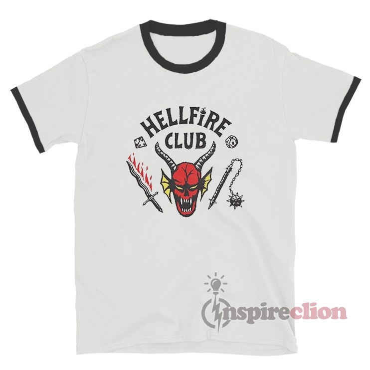 Stranger Things Hellfire Club Ringer T-Shirt For Unisex - Inspireclion.com