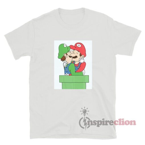 Mario And Luigi Kissing Funny T-Shirt