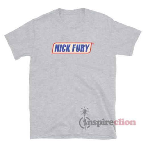 Samuel L Jackson Nick Fury Snikers Logo Parody T-Shirt