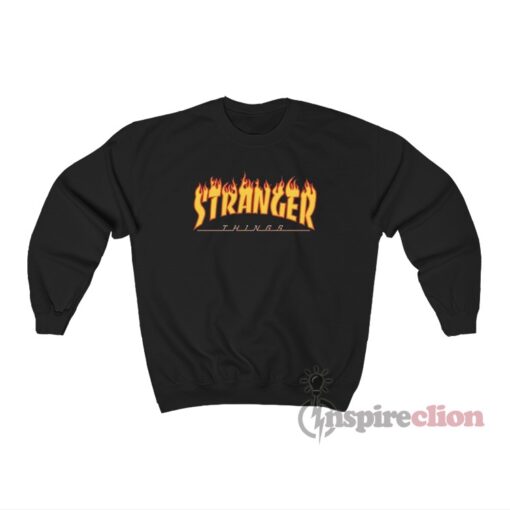 Stranger Things Flame Logo Parody Sweatshirt