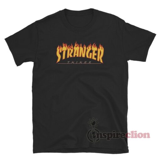 Stranger Things Flame Logo Parody T-Shirt