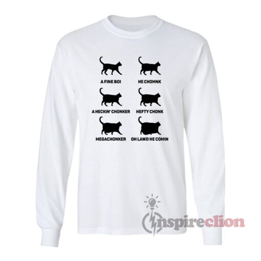 Chonk Cat Chart Meme Long Sleeves T-Shirt