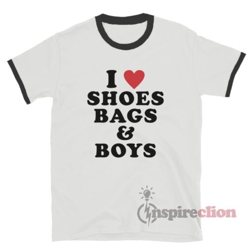 I Love Shoes Bags And Boys Ringer T-Shirt