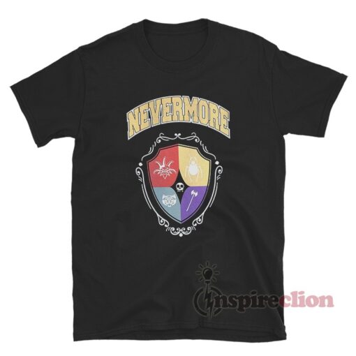 Wednesday Addams Nevermore Academy Crest Logo T-Shirt